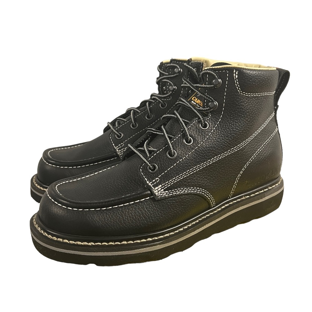 CAROLINA Men’s Flatiron 6” Moc Toe Wedge Work Boot Black CA7007